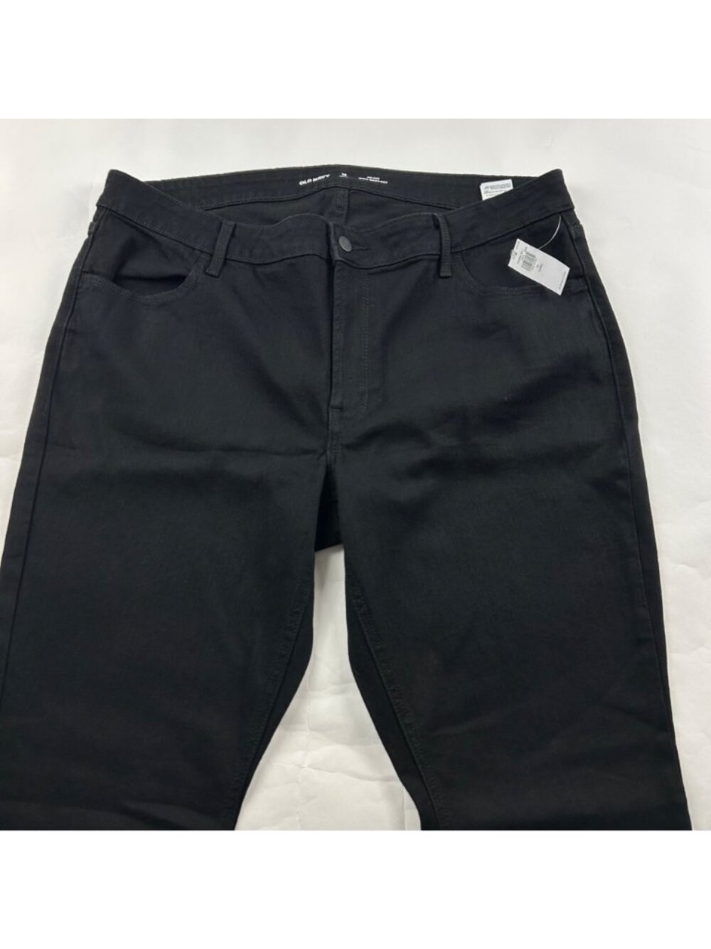 LONG Old Navy Black Stretch Denim Mid Rise Wow Boot Cut Jeans 18L New - Picture 2 of 6